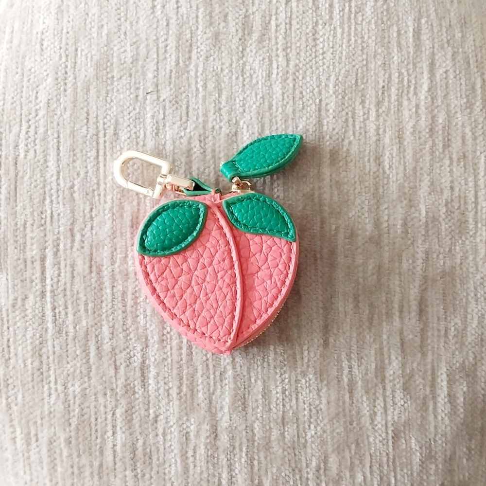 LAST ONE! PEACH Bag Charm Coin Purse Keychain Peach